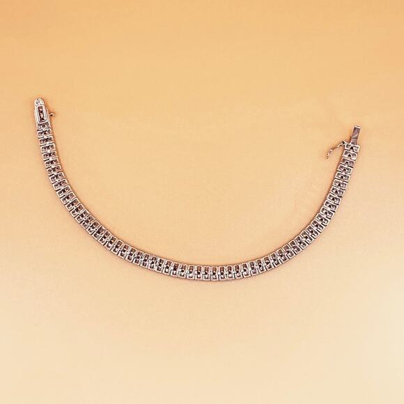 14k Gold Filled Tennis Bracelet With Lab Created Monzonite 7inches - Picture 4 of 5